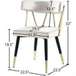 Maklaine Contemporary Velvet Dining Chair in White (Set of 2)