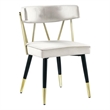 Maklaine Contemporary Velvet Dining Chair in White (Set of 2)