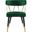 Maklaine Contemporary Velvet Dining Chair in Green (Set of 2)