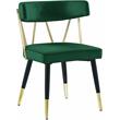 Maklaine Contemporary Velvet Dining Chair in Green (Set of 2)