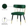 Maklaine Contemporary Velvet Dining Chair in Green (Set of 2)