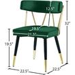 Maklaine Contemporary Velvet Dining Chair in Green (Set of 2)