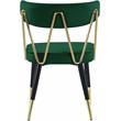 Maklaine Contemporary Velvet Dining Chair in Green (Set of 2)
