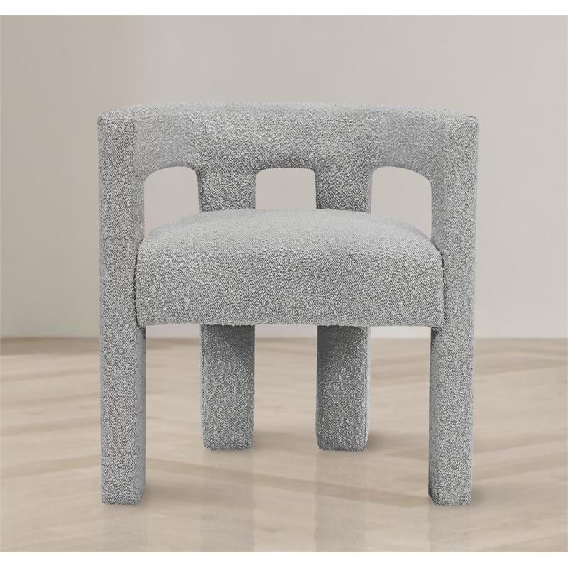 Maklaine Contemporary Boucle Accent Dining Chair in Gray