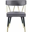 Maklaine Contemporary Velvet Dining Chair in Soft Gray (Set of 2)
