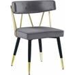 Maklaine Contemporary Velvet Dining Chair in Soft Gray (Set of 2)