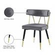 Maklaine Contemporary Velvet Dining Chair in Soft Gray (Set of 2)