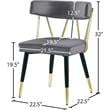 Maklaine Contemporary Velvet Dining Chair in Soft Gray (Set of 2)