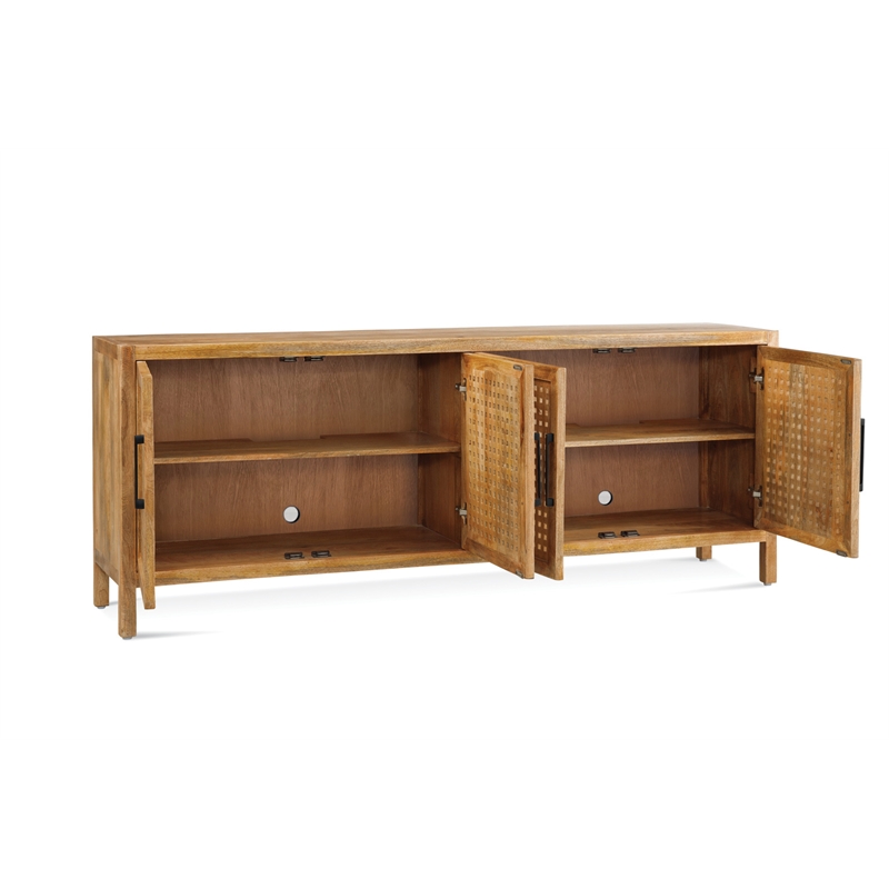 Maklaine Modern / Contemporary Wooden Server in Brown Finish