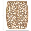 Maklaine Scrollwork Contemporary Solid Aluminum End Table in Rich Gold