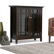 Maklaine Traditional Wood Medium Cabinet with 2 Tempered Glass Doors in Brown