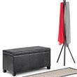 Maklaine Modern / Contemporary Faux Leather Storage Ottoman Bench in Black