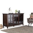 Maklaine 3 Doors Transitional Solid Wood Cabinet in Brunette Brown