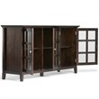 Maklaine 3 Doors Transitional Solid Wood Cabinet in Brunette Brown