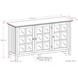 Maklaine 3 Doors Transitional Solid Wood Cabinet in Brunette Brown