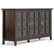 Maklaine 3 Doors Transitional Solid Wood Cabinet in Brunette Brown