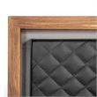Maklaine Rustic Oak Wood Upholstered Faux Leather Queen Platform Bed