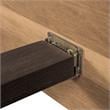 Maklaine Rustic Oak Wood Upholstered Faux Leather Queen Platform Bed