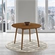 Maklaine Round Scandinavian Design Contemporary Wood Dining Table in Walnut