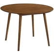 Maklaine Round Scandinavian Design Contemporary Wood Dining Table in Walnut