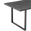 Maklaine Contemporary Wood/Metal Dining Table in Charcoal/Black