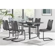 Maklaine Contemporary Wood/Metal Dining Table in Charcoal/Black