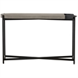 Maklaine Modern Metal/Concrete Stone Console Table in Gray/Black