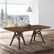 Maklaine Modern Rubberwood and Veneer Dining Table in Walnut