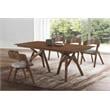 Maklaine Modern Rubberwood and Veneer Dining Table in Walnut