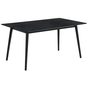 Maklaine Rectangular Contemporary Wood Dining Table in Black