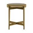 Maklaine Modern Metal/Concrete Finish End Table in Antique Brass/Gray