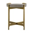 Maklaine Modern Metal/Concrete Finish End Table in Antique Brass/Gray
