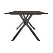 Maklaine Rustic Oak Wood Trestle Base Dining Table In Dark Brown