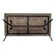 Maklaine Rustic Oak Wood Trestle Base Dining Table In Dark Brown