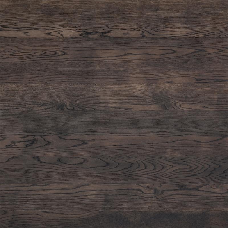 Maklaine Rustic Oak Wood Trestle Base Dining Table In Dark Brown