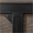Maklaine Rustic Oak Wood Trestle Base Dining Table In Dark Brown