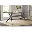 Maklaine Rustic Oak Wood Trestle Base Dining Table In Dark Brown