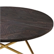 Maklaine Modern Veneer Wood/Metal Coffee Table in Brown/Brushed Gold