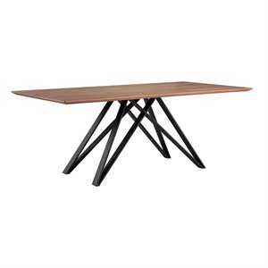 Maklaine Contemporary Wood Dining Table with Rectangular Top in Black