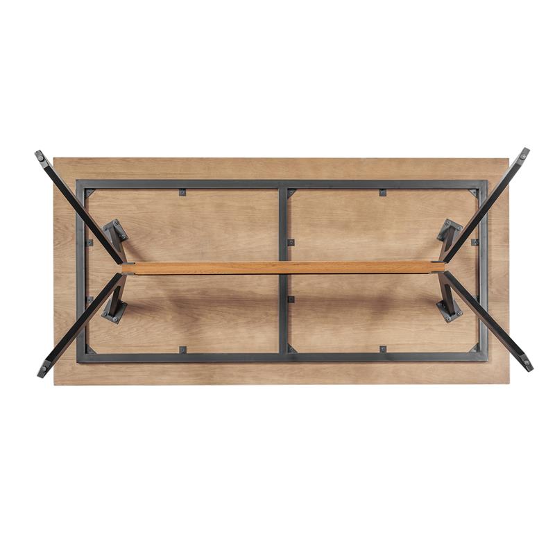 Maklaine Contemporary Solid Oak Wood Dining Table in Balsamic Oak