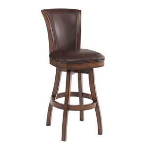 Maklaine Modern / Contemporary 26&quot Swivel Bar Stool in Chestnut