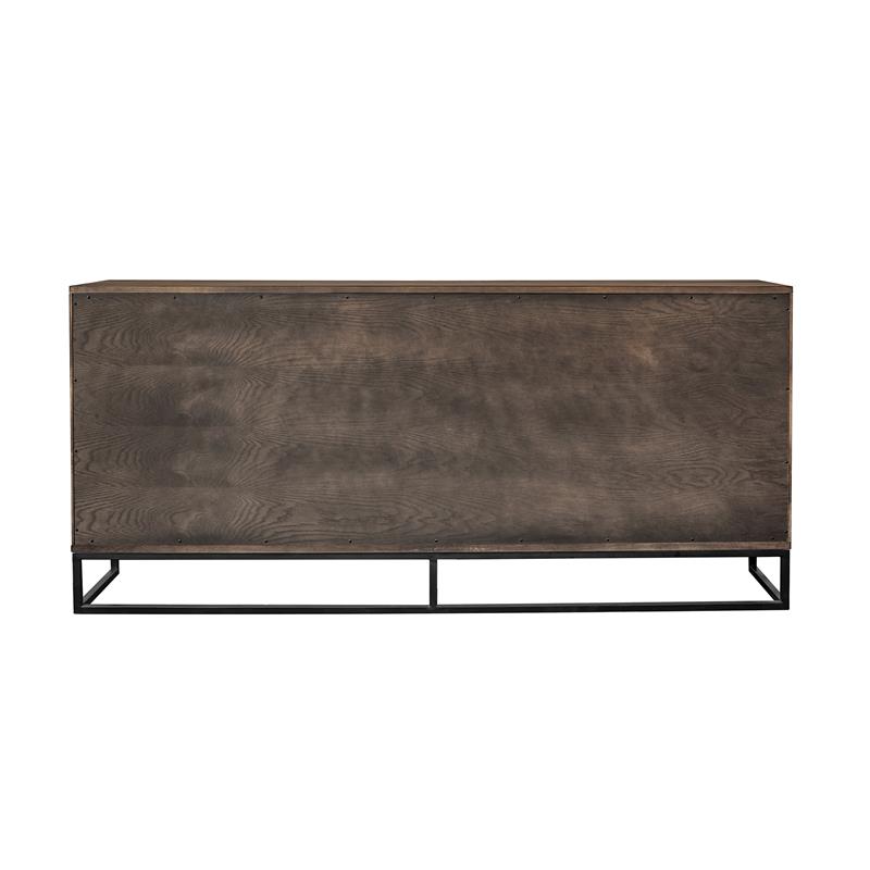Maklaine Modern / Contemporary Rustic Oak Wood Sideboard In Dark Brown