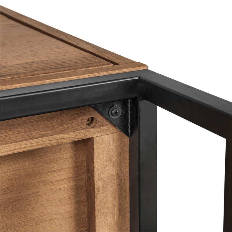 Maklaine Modern / Contemporary Rustic Oak Wood Sideboard In Dark Brown