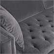 Maklaine Modern Velvet/Metal/Wood Sofa in Gray/Antique Brass