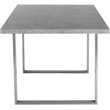 Maklaine Modern Wood Dining Table w/ Stainless Steel Frame in Cement Gray/Silver
