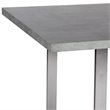 Maklaine Modern Wood Dining Table w/ Stainless Steel Frame in Cement Gray/Silver