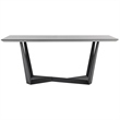 Maklaine Rectangular Modern Metal Dining Table in Black/Gray