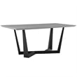 Maklaine Rectangular Modern Metal Dining Table in Black/Gray