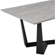Maklaine Rectangular Modern Metal Dining Table in Black/Gray