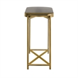 Maklaine Modern Metal/Concrete Console Table in Antique Brass/Gray